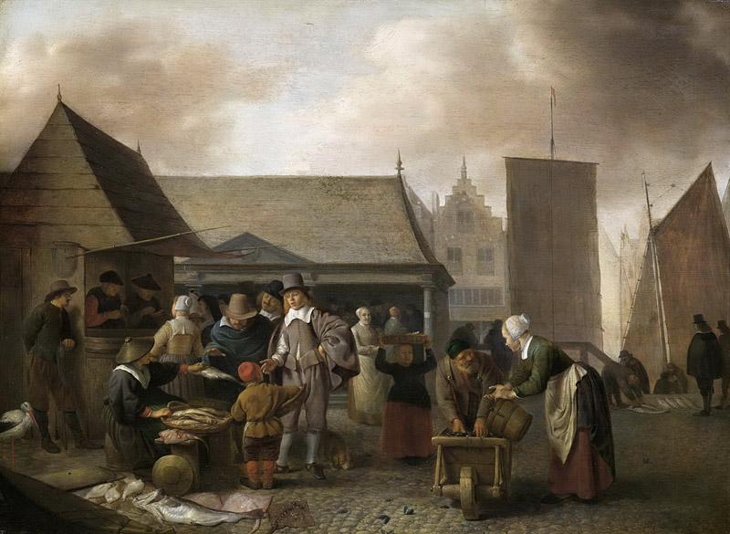 Sorgh, Hendrick Martensz. -- De vismarkt, 1650-1670