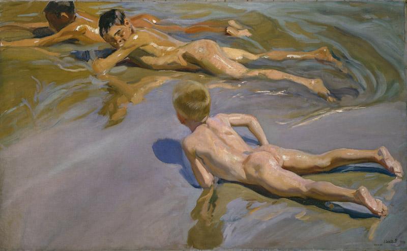 Sorolla y Bastida, Joaquin-Chicos en la playa-118 cm x 185 cm