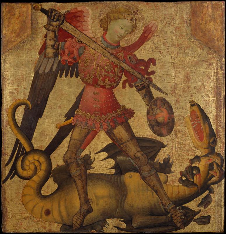 Spanish (Valencian) Painter--Saint Michael and the Dragon