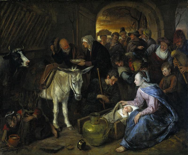 Steen, Jan Havicksz. -- De aanbidding der herders, 1660-1679