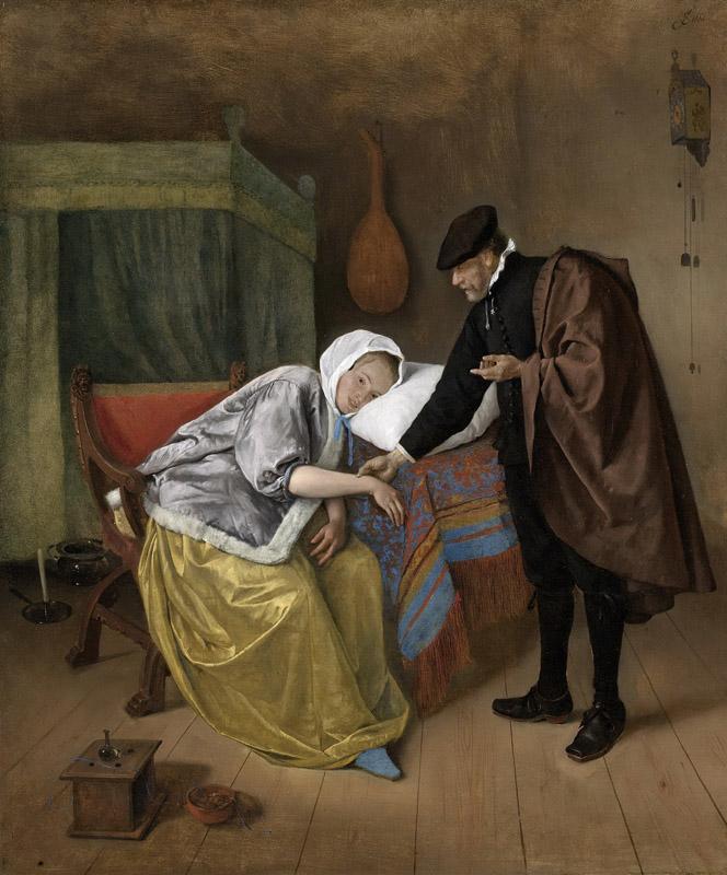 Steen, Jan Havicksz. -- De zieke vrouw, 1663-1666