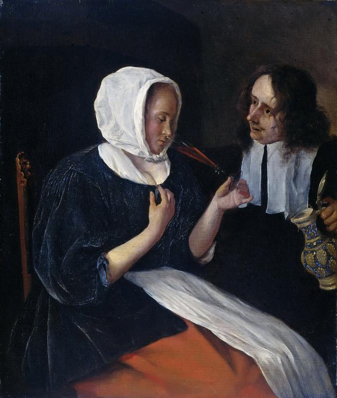 Steen, Jan Havicksz. -- Een drinkend paar, 1660-1679
