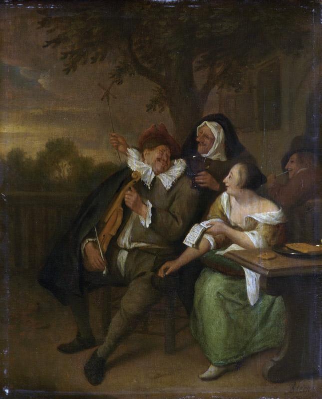 Steen, Jan Havicksz. -- Man met een viool in slecht gezelschap, 1670-1700