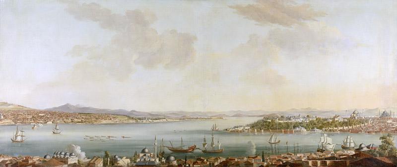 Steen, Jan van der -- Gezicht op Constantinopel en het Serail vanuit de Zweedse ambassade te Pera, 1770 - 1780
