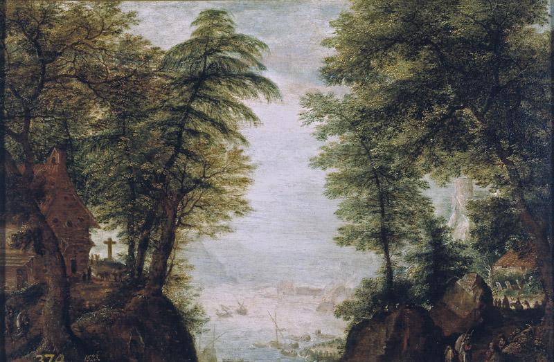 Stevens, Pieter II-Paisaje frondoso-33 cm x 48 cm2