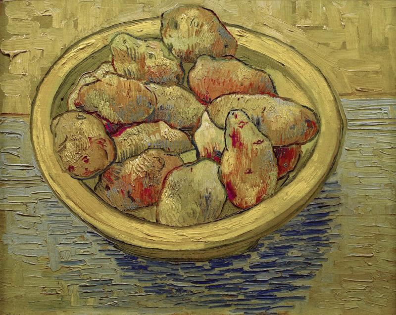 Still Life Potatoes in a Yellow Dish