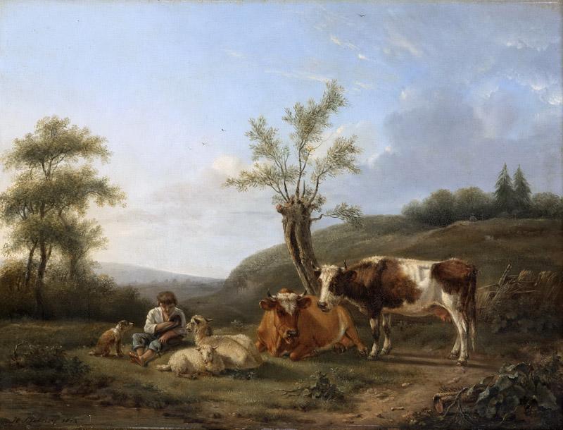 Stokvisch, Hendrik -- Landschap met vee bij Darthuizen, 1814