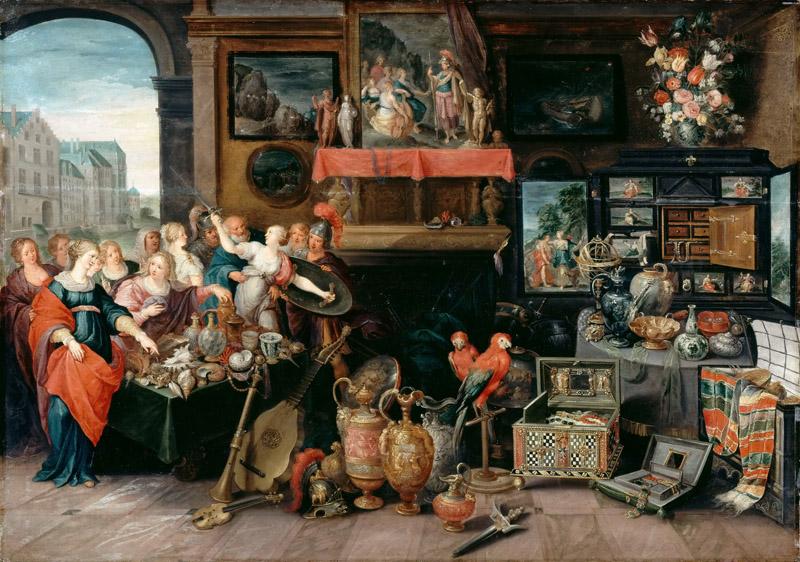 Studio of Frans Francken II -- Ulysses Recognizes Achilles among the Daughters of Lycomedes