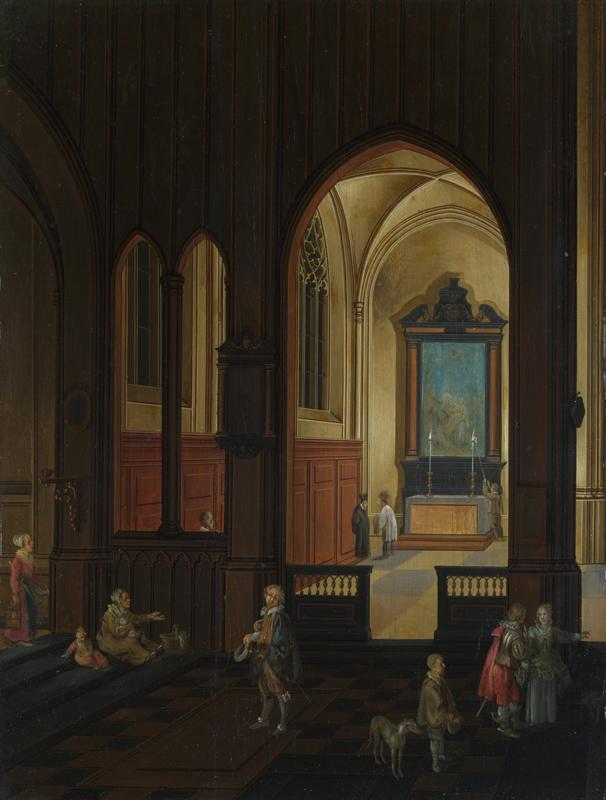 Studio of Pieter Neeffs the Elder - View of a Chapel at Evening