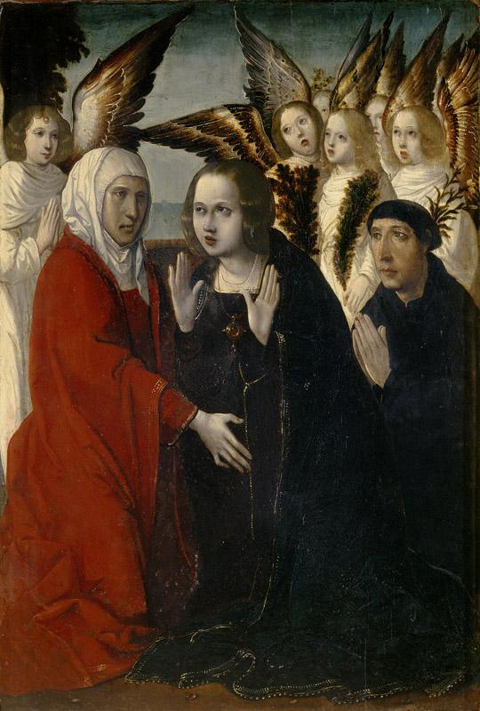 Tejerina, Juan de (Atribuido a)-La Visitacion de la Virgen a Santa Isabel-52 cm x 36 cm
