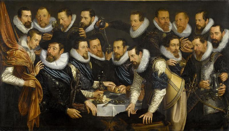 Tengnagel, Jan -- Officieren en andere schutters van wijk XI in Amsterdam, 1613