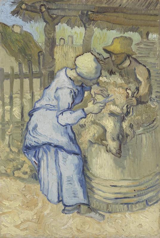 The Sheep-Shearers (after Millet)