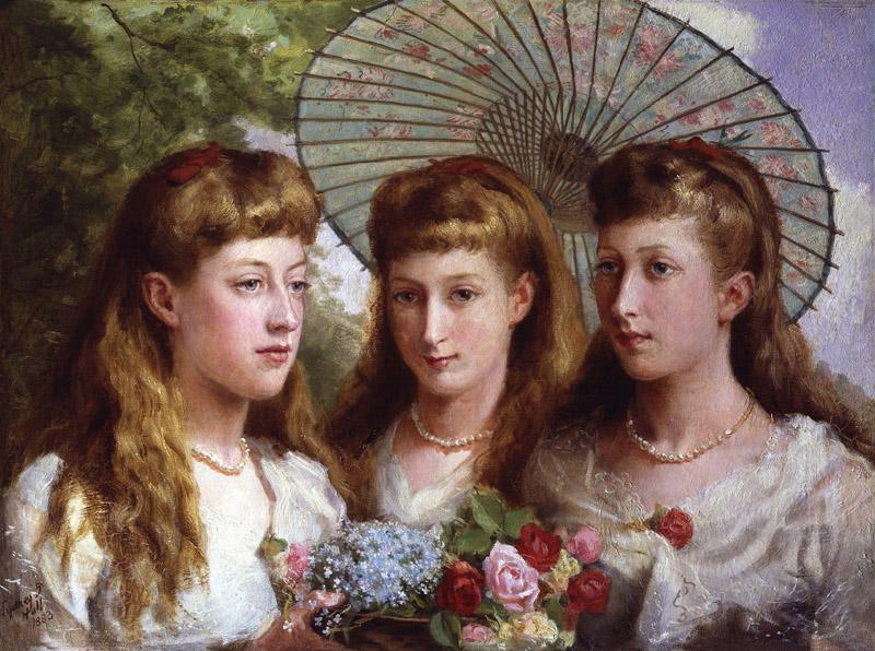 The three daughters of King Edward VII and Queen Alexandra by Sydney Prior Hall
