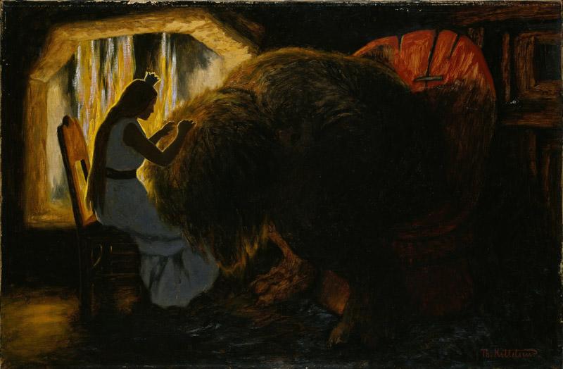 Theodor Kittelsen - The Princess picking Lice from the Troll