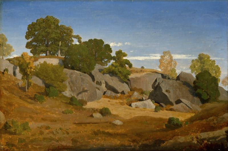 Theodore Caruelle d Aligny -- Rocks at Fontainebleau (Gorge-aux-Loups and Long-Rocher)