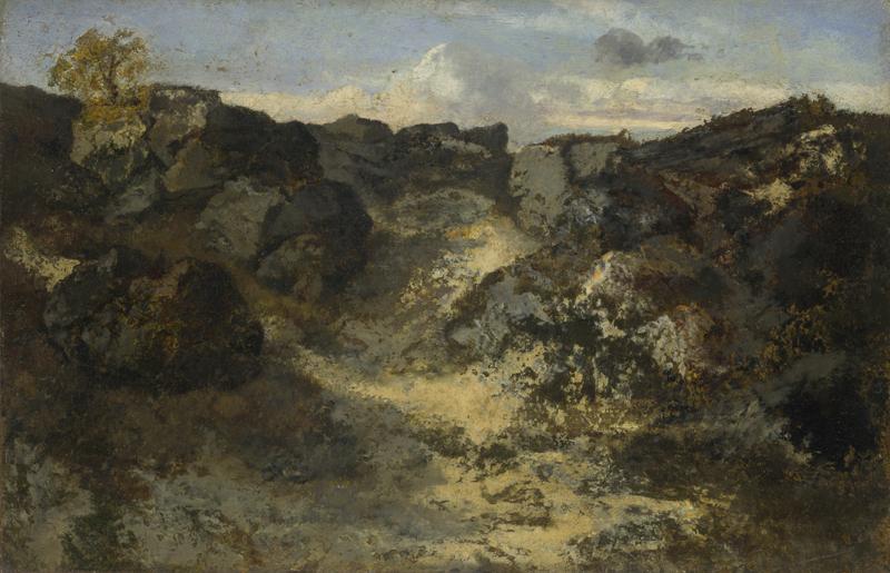 Theodore Rousseau - A Rocky Landscape