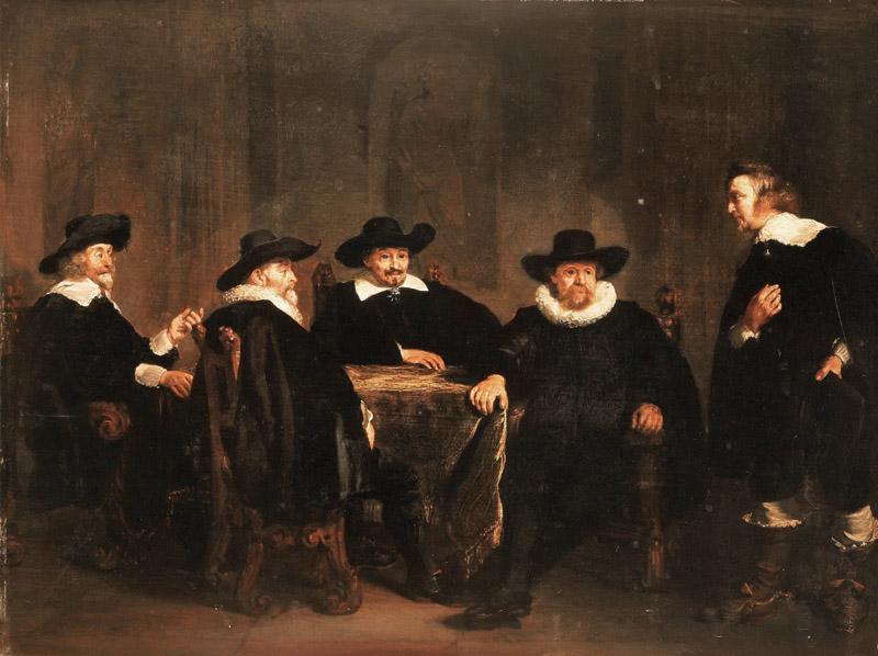 Thomas de Keyser - The Four Burgomasters of Amsterdam Learning of the Arrival of Maria de Medici