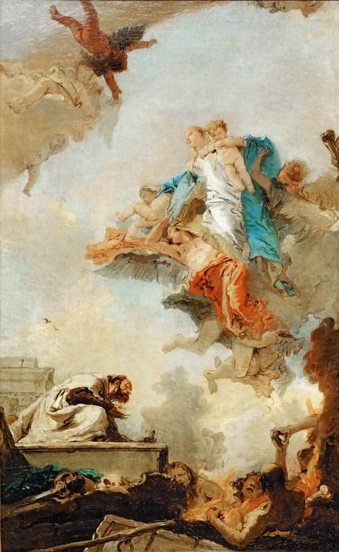 Tiepolo, Giovanni Battista -- La Vierge du Carmel apparaissant a Saint Simeon Stock