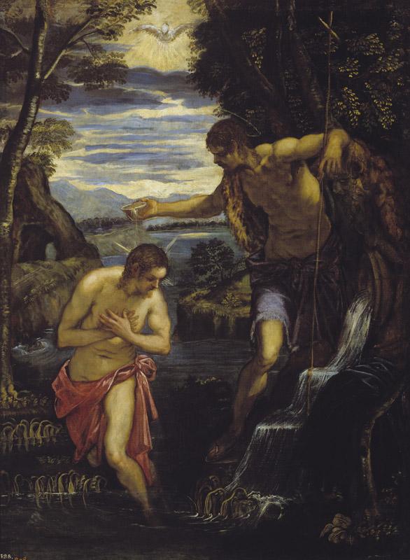 Tintoretto, Domenico-Bautismo de Cristo-137 cm x 105 cm