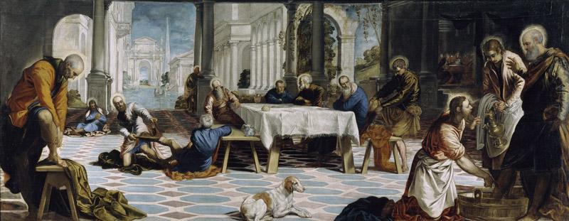 Tintoretto, Jacopo Robusti-El Lavatorio-210 cm x 533 cm
