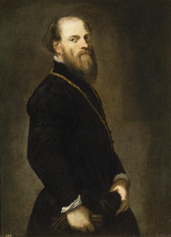 Tintoretto, Jacopo Robusti-El caballero de la cadena de oro-104 cm x 76,3 cm
