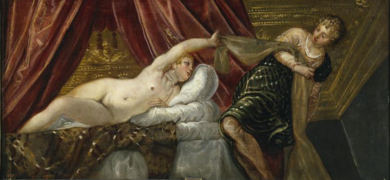 Tintoretto, Jacopo Robusti-Jose y la mujer de Putifar-54 cm x 117 cm