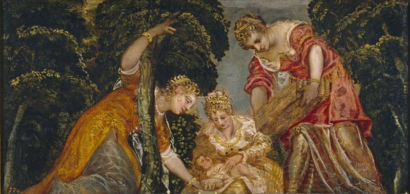 Tintoretto, Jacopo Robusti-Moises salvado de las aguas-56 cm x 119 cm
