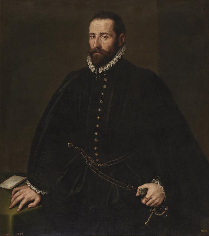 Tintoretto, Jacopo Robusti-Retrato de caballero-116 cm x 102 cm