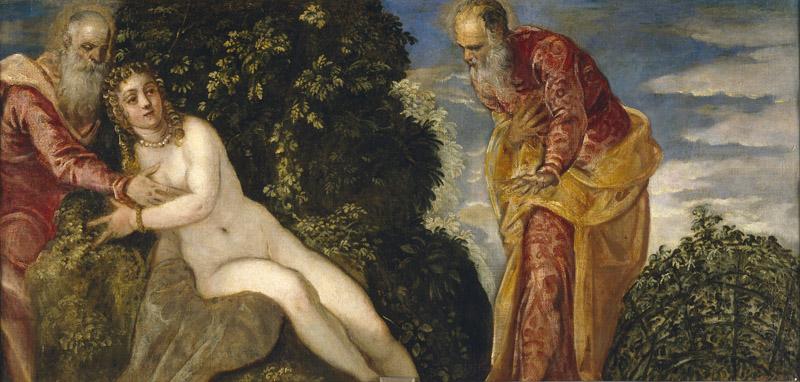 Tintoretto, Jacopo Robusti-Susana y los viejos-58 cm x 116 cm