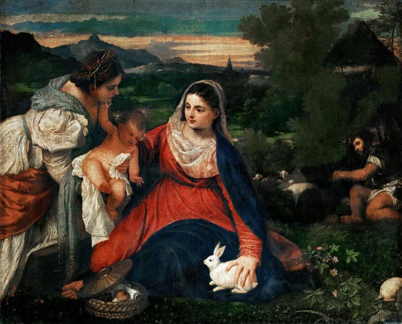 Titian -- Virgin and Child with Saint Catherine and a Shepherd