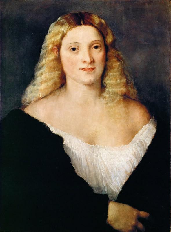 Titian -- Young Woman in a Black Dress