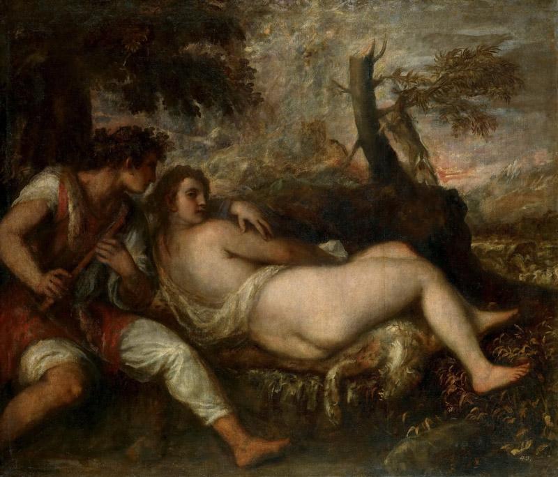 Titian --Nymph and Shepherd