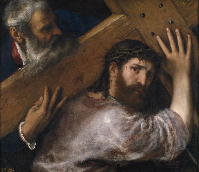 Tiziano, Vecellio di Gregorio-Cristo con la Cruz a cuestas-67 cm x 77 cm