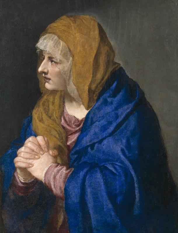 Tiziano, Vecellio di Gregorio-Dolorosa con las manos cerradas-68 cm x 61 cm