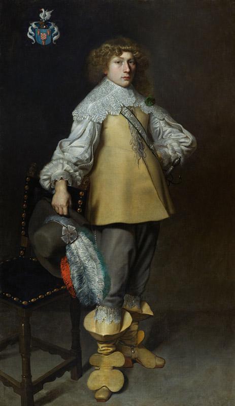 Unknown Artist - Portrait of a Young Man with feathered hat in his right hand