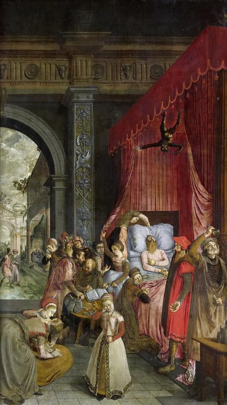 Unknown Artist -- Het sterfbed van de rijke man 1550 - 1574
