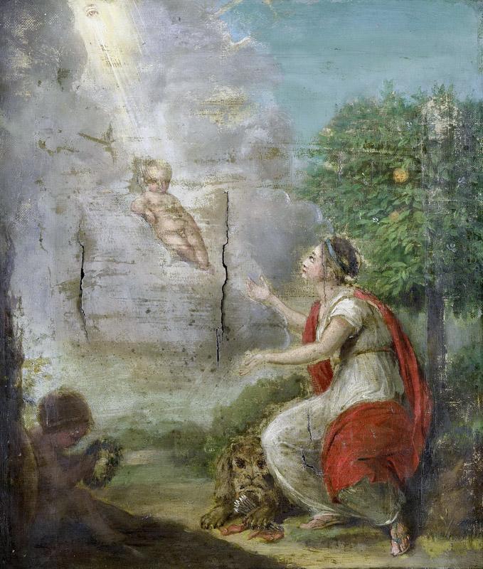 Unknown artist -- Allegorische voorstelling op de geboorte van Willem Frederik (1772-1843), prins van Oranje-Nassau, de latere koning Willem I, 1772