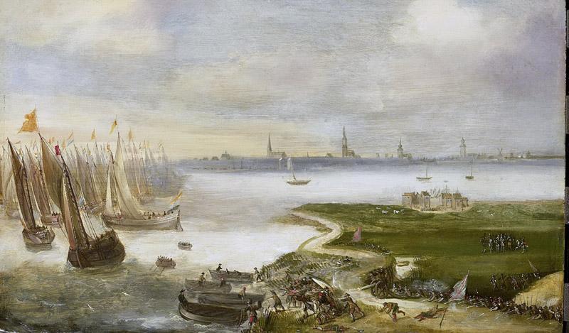 Unknown artist -- De mislukte aanslag op Antwerpen door prins Maurits, 17 mei 1605, 1605-1699