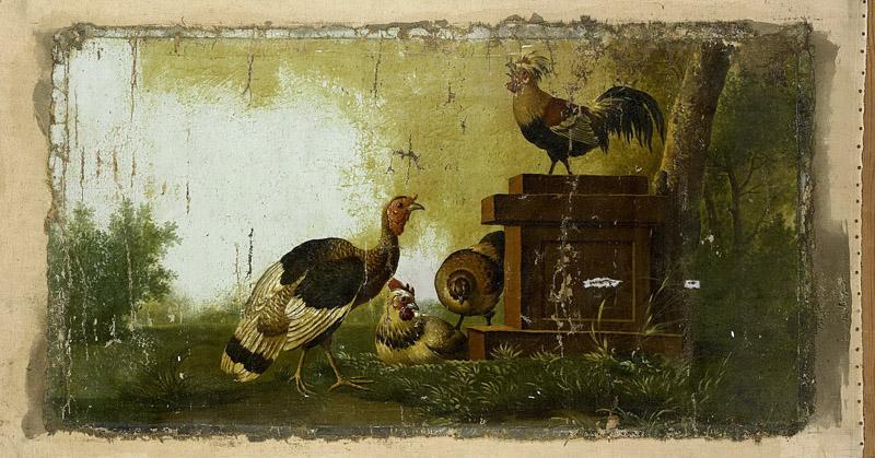 Unknown artist -- Decoratiestuk met gevogelte, 1700-1799