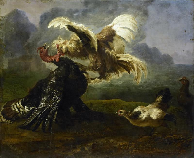 Unknown artist -- Vechtende vogels, 1655