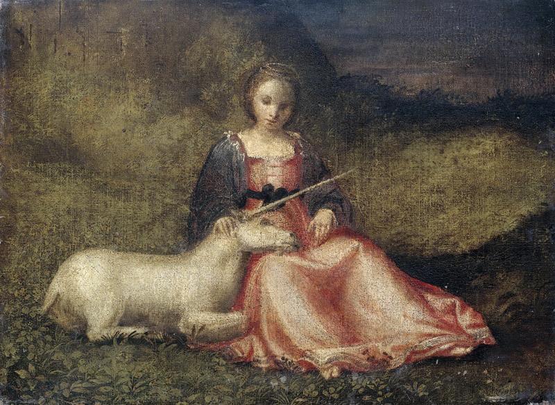 Unknown artist -- Vrouw met eenhoorn, 1510