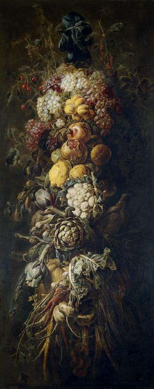 Utrecht, Adriaen van-Feston de frutas y verduras-186 cm x 60 cm