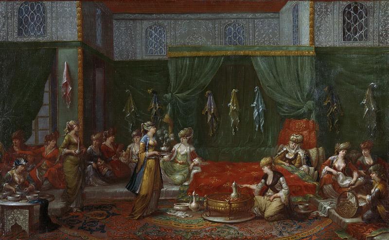 Vanmour, Jean Baptiste -- Kraamkamer van een voorname Turkse vrouw, 1727-1737