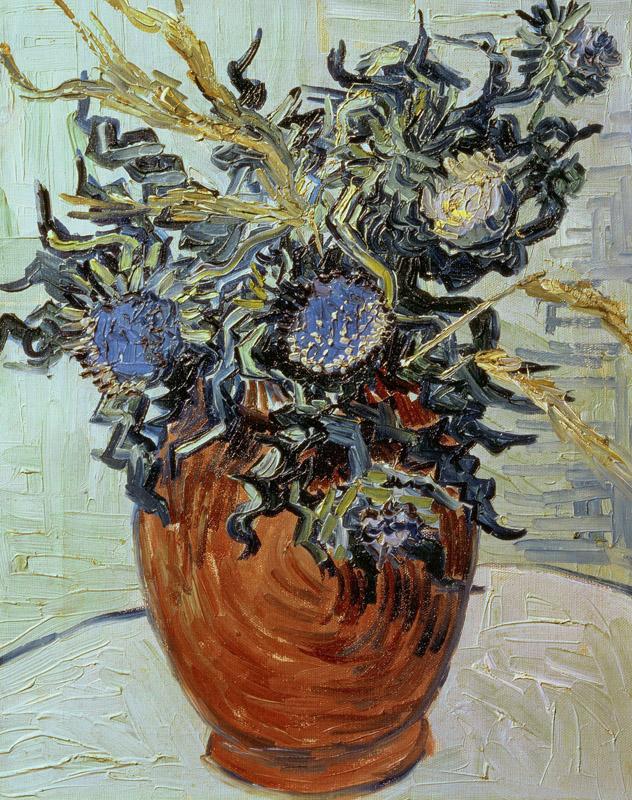 Vase with Flower and Thistles