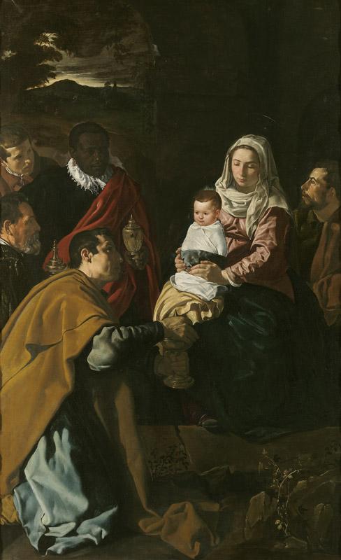 Velazquez, Diego Rodriguez de Silva y-Adoracion de los Reyes Magos-203 cm x 125 cm