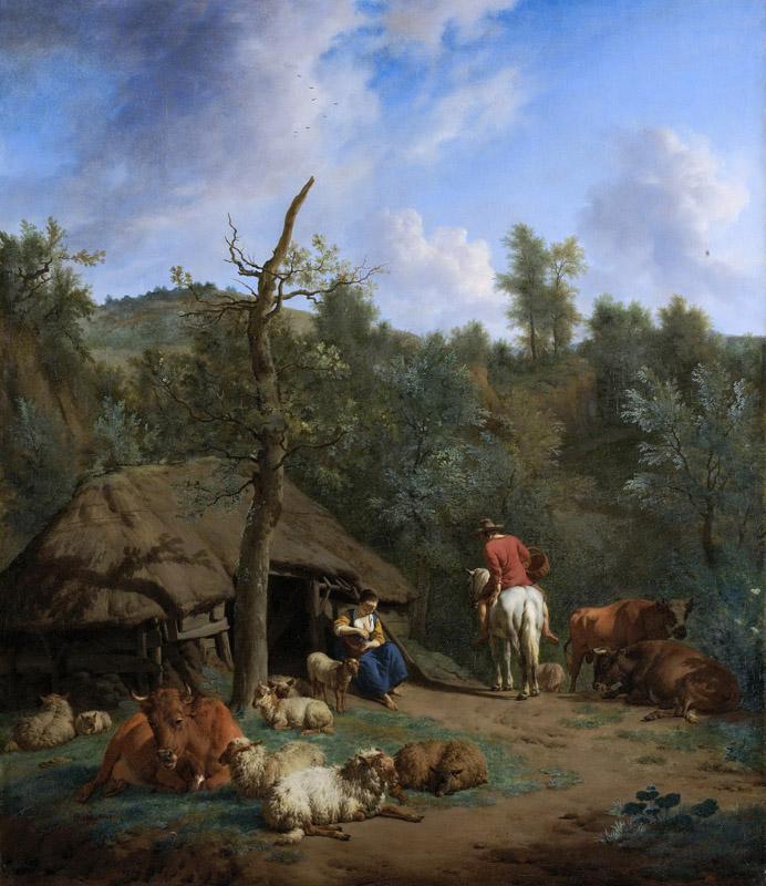 Velde, Adriaen van de -- De hut, 1671