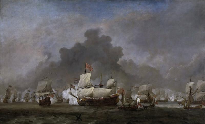 Velde, Willem van de (II) -- Het gevecht van Michiel Adriaensz de Ruyter tegen de hertog van York op de Royal Prince tijdens de zeeslag bij Solebay, 1691