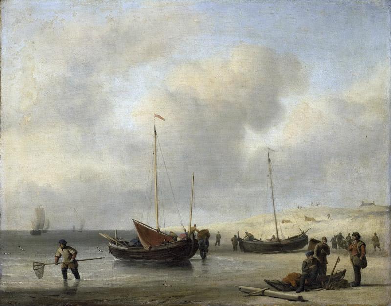 Velde, Willem van de (II) -- Vissersschepen aan het strand, 1650-1707
