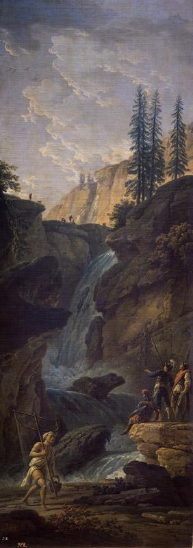 Vernet, Claude Joseph-Paisaje con una cascada-155 cm x 56 cm