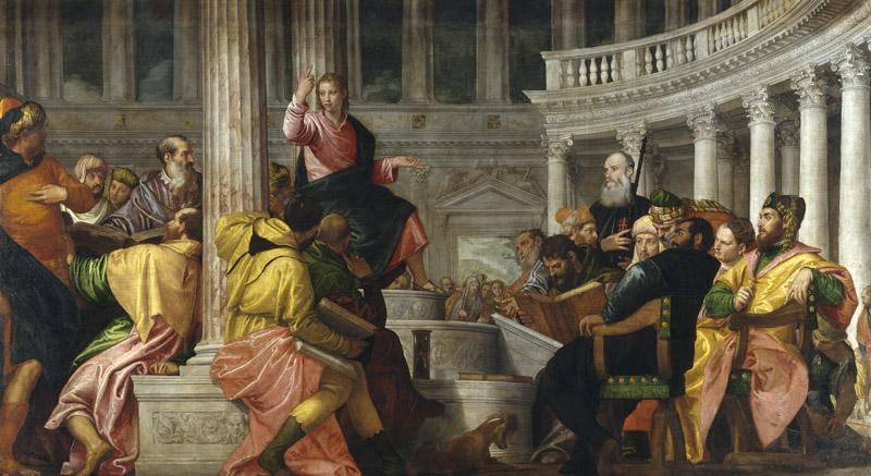 Veronese, Paolo-La disputa con los doctores en el Templo-236 cm x 430 cm